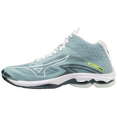 Zapatillas Para Voleibol Mizuno WAVE Lightning Z7 Mid Mujer - Grises Azules / Blancos / Verdes Clar